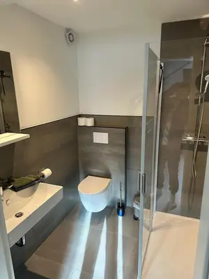 Ein Badezimmer in der Unterkunft Ferienwohnung am Kastanienbusch