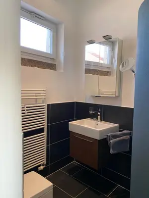 Ein Badezimmer in der Unterkunft Idyllisches Zimmer in Traumlage