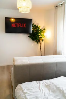 Ein Bett oder Betten in einem Zimmer der Unterkunft Cozy Studi Apartment - Kaiserslautern