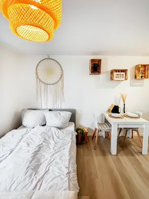 Ein Bett oder Betten in einem Zimmer der Unterkunft Cozy Studi Apartment - Kaiserslautern