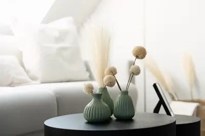 Ein Bett oder Betten in einem Zimmer der Unterkunft Maisonette - Stilvoll und Ruhig, Urban Design, Yoga