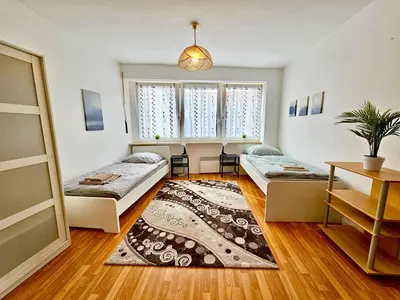 Ein Bett oder Betten in einem Zimmer der Unterkunft Work & Stay Apartment in Biebelnheim
