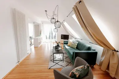 Ein Sitzbereich in der Unterkunft ERB02 - Ferienwohnung - Altstadtliebe in Michelstadt