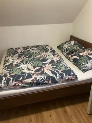 Ein Bett oder Betten in einem Zimmer der Unterkunft 42 qm großes Wohlfühl-Apartment im ruhigen Messel