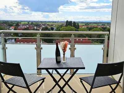Ein Balkon oder eine Terrasse in der Unterkunft City Apartment in Eppelheim near Heidelberg