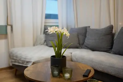 Ein Sitzbereich in der Unterkunft Große, gemütliche 4-Zimmer-Ferienwohnung mit guter Verkehrsanbindung im Süden von Heidelberg