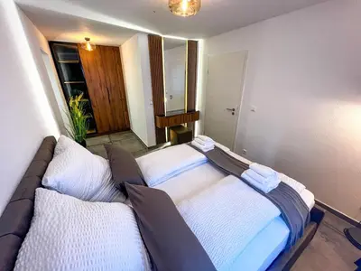 Ein Bett oder Betten in einem Zimmer der Unterkunft Cozy Apartment in Heart of Durlach