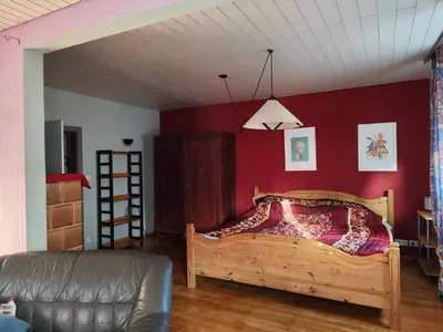 Ein Bett oder Betten in einem Zimmer der Unterkunft Speyer Vintage Stil Ferienwohnung Hundefreundlich