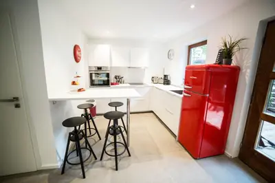Küche/Küchenzeile in der Unterkunft Ferienwohnung Hanhofen