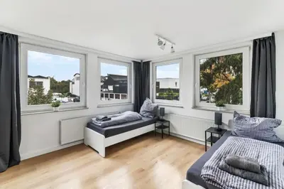 Ein Bett oder Betten in einem Zimmer der Unterkunft RO02 Work & Stay in Darmstadt!