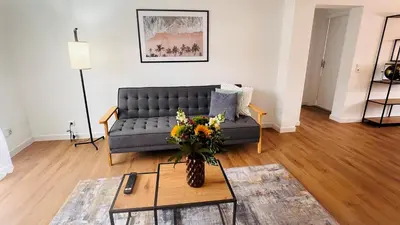 Ein Sitzbereich in der Unterkunft Modernes Apt im Nordschwarzwald
