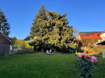 Ein Garten an der Unterkunft Neu! Große Ferienwohnung 3 Zimmer mit Küche und Bad, 90 qm mit Netflix und PS5