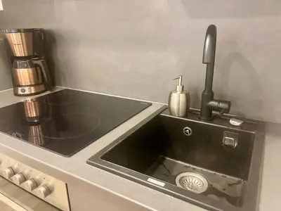 Küche/Küchenzeile in der Unterkunft Goldstadt Grand Suite- City Apartment Zentrum Pforzheim