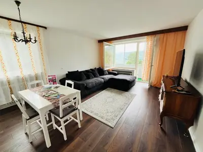 Ein Sitzbereich in der Unterkunft Panorama-Perle I 3-Zimmer-Wohnung mit Aussicht