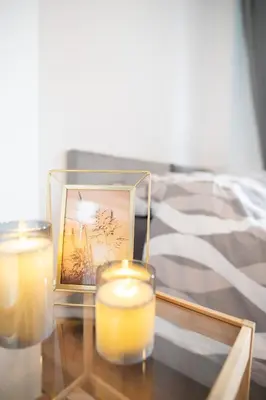 Ein Bett oder Betten in einem Zimmer der Unterkunft Helle Wohnung mit Balkon perfekt für Monteure und Arbeiter