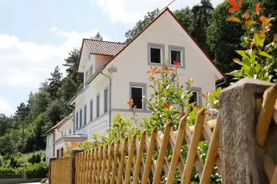 Das Gebäude in dem sich die Ferienwohnung befindet