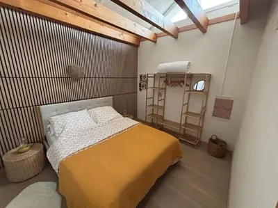 Ein Bett oder Betten in einem Zimmer der Unterkunft Am Himmelreich