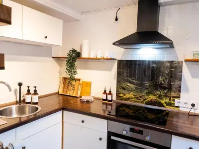 Küche/Küchenzeile in der Unterkunft Familienglück im Waldglück Pfalz