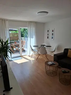 Ein Sitzbereich in der Unterkunft Wohnung in Oberriexingen