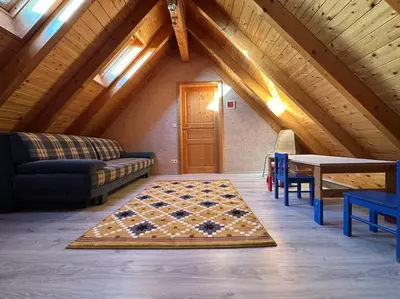 Ein Sitzbereich in der Unterkunft Ferienwohnung Lisa 95qm, angenehm ruhig