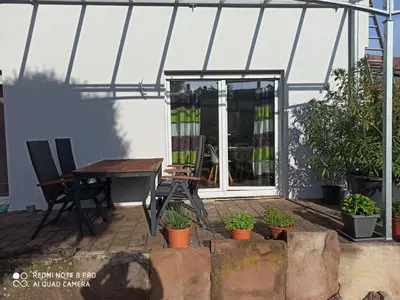 Ein Garten an der Unterkunft Schlosserei Weinlokal
