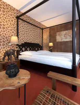 Ein Bett oder Betten in einem Zimmer der Unterkunft Hotel Apartment Laforsch