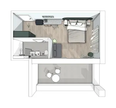 Küche/Küchenzeile in der Unterkunft Motel Living Walldürn