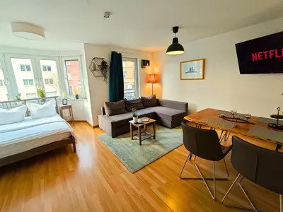Ein Bett oder Betten in einem Zimmer der Unterkunft ZEN Apartment - Garage - Smart TV - Kitchen