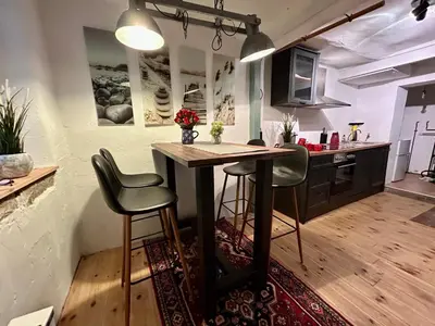 Küche/Küchenzeile in der Unterkunft Altes Dichterhaus von 1859