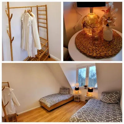 Ein Bett oder Betten in einem Zimmer der Unterkunft Flair bei Speyer
