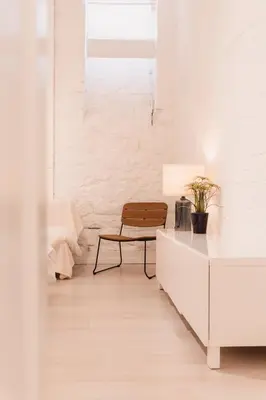 Ein Bett oder Betten in einem Zimmer der Unterkunft namastay! Gartensuite in bester Lage Mannheims