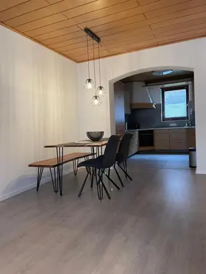 Küche/Küchenzeile in der Unterkunft Klimatisierte Wohnung