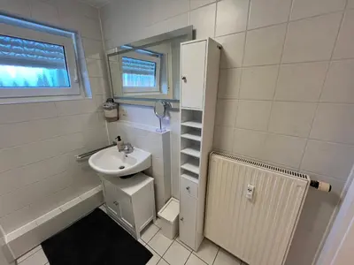 Ein Badezimmer in der Unterkunft Wohnung mit Küche Balkon Parkplatz in der Nähe von Heidelberg