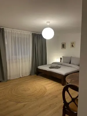 Ein Bett oder Betten in einem Zimmer der Unterkunft Süße Marie Durlach 13