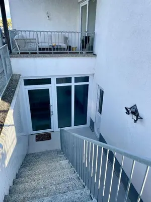 Ein Balkon oder eine Terrasse in der Unterkunft Moderne Wohnung nahe Hockenheimring für bis zu 8 Personen