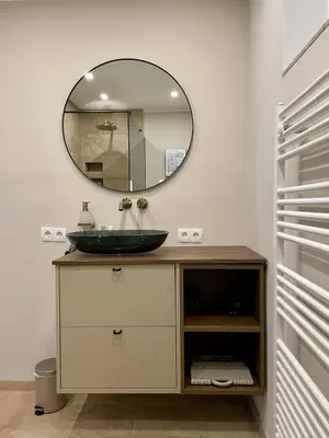 Ein Badezimmer in der Unterkunft Moderne Wohnung nahe Hockenheimring für bis zu 8 Personen