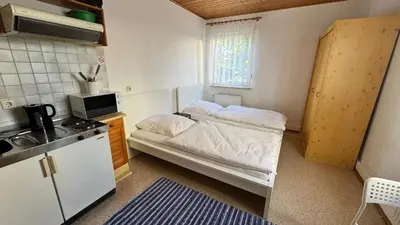 Küche/Küchenzeile in der Unterkunft Drill & Dream WHG 1