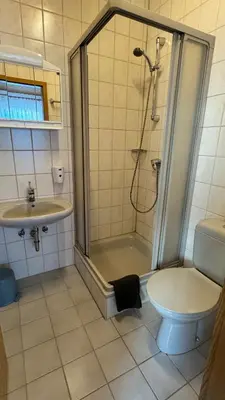 Ein Badezimmer in der Unterkunft Drill & Dream WHG 1