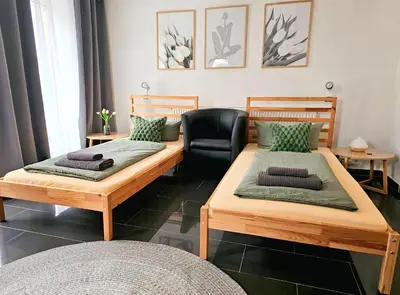 Ein Bett oder Betten in einem Zimmer der Unterkunft Gästeappartement Viktoria