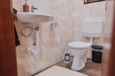 Ein Badezimmer in der Unterkunft Gruppen-Bungalow Stuttgart