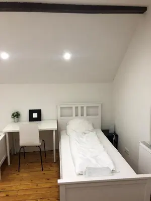 Ein Bett oder Betten in einem Zimmer der Unterkunft Monteurhaus 5 Zimmer