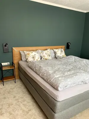 Ein Bett oder Betten in einem Zimmer der Unterkunft Fröhlich Wohnen in Fewo Frölich