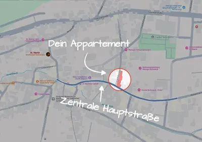 Grundriss der Unterkunft 1-3 Personen - Fahrradgarage - Zentrum - Küche - WLAN - Klima