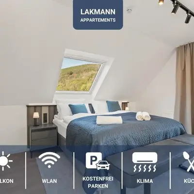 1-2 Personen - Parkplatz - Fahrradgarage - Zentrum - Küche - Balkon - WLAN - Klima