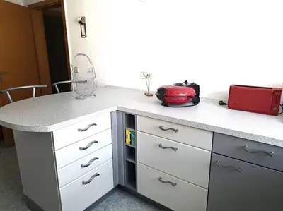 Küche/Küchenzeile in der Unterkunft Ferienwohnung Grundel