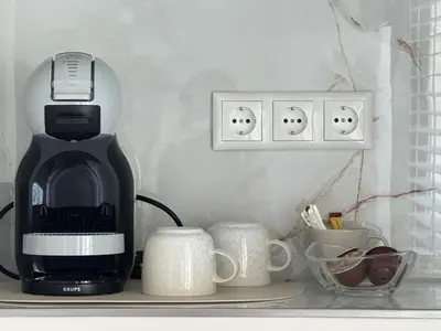 Kaffee-/Teezubehör in der Unterkunft Zimmer mit Bad, 15 Min Frankfurt Airport, Free Parking