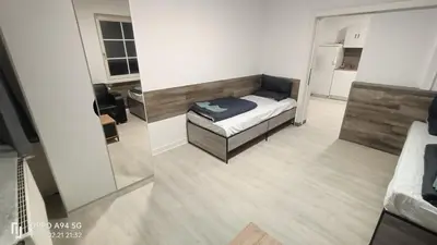 Ein Sitzbereich in der Unterkunft Opel2-Apartmenhaus