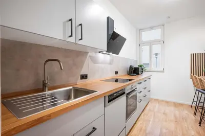 Küche/Küchenzeile in der Unterkunft Ruhige Wohnung zentral am Residenzschloss