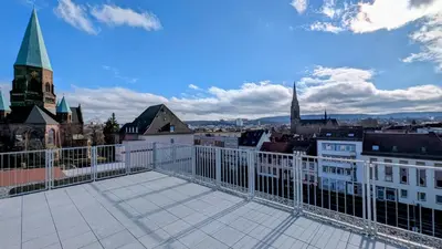 Ein allgemeiner Blick auf Kaiserslautern oder ein Stadtblick von der Ferienwohnung aus