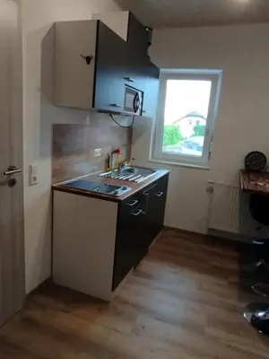 Küche/Küchenzeile in der Unterkunft Ferienwohnung Zur Schönen Aussicht im Odenwald